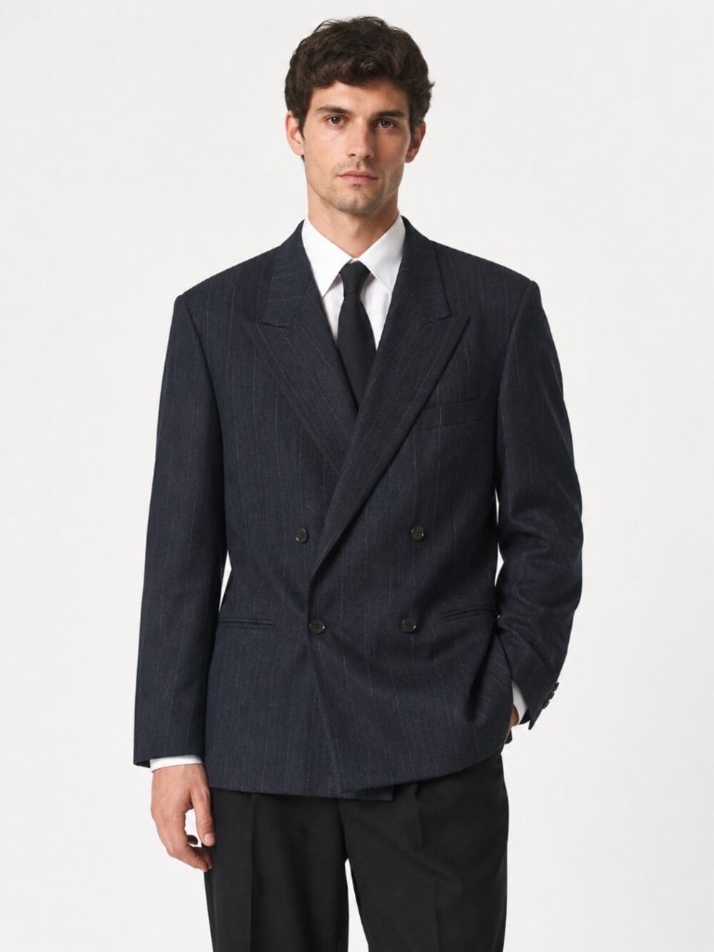 Vintage Giorgio Armani Double-Breasted Pinstripe Blazer | Made in Italy